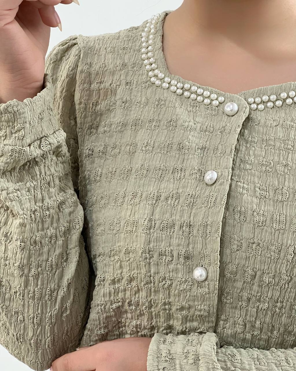 شومیز-ژاکاردکش-مرواریددوزی-کد-4619