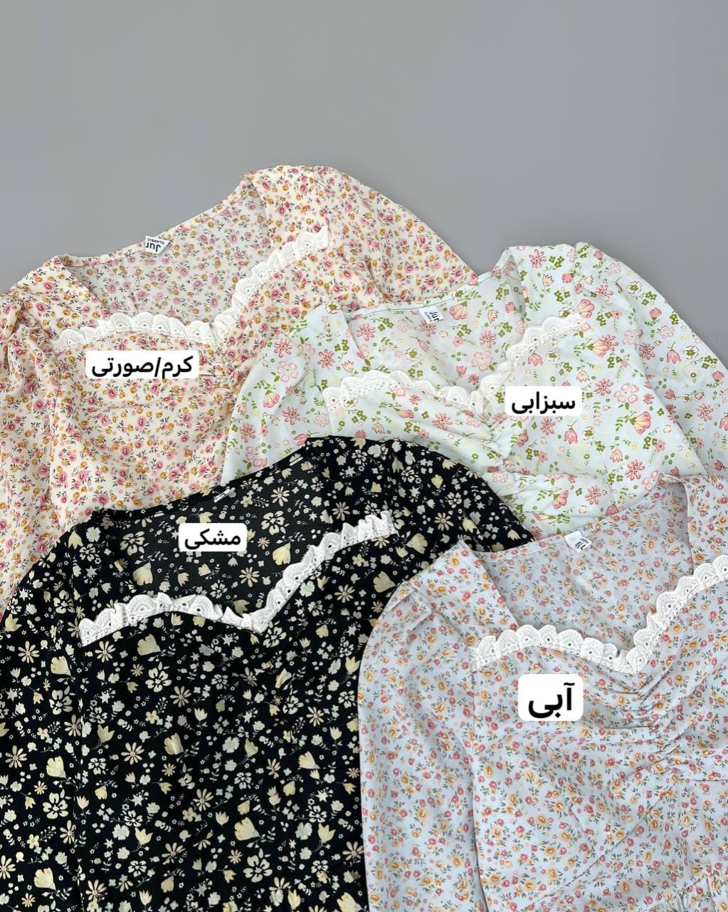 پیراهن-کرپ-گل-ریز-کد-4634