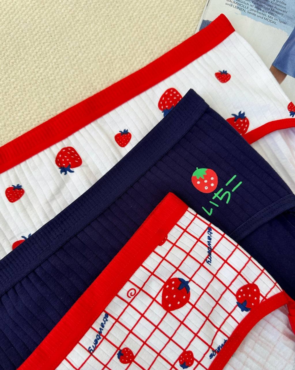 شورت-کبریتی-نخ-پنبه-توت-فرنگی-کد-4874