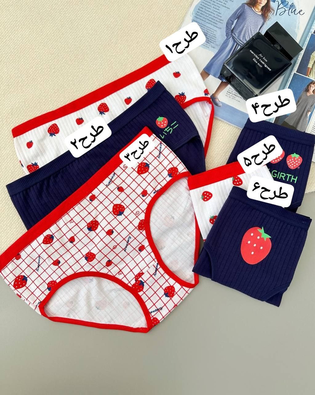شورت-کبریتی-نخ-پنبه-توت-فرنگی-کد-4874
