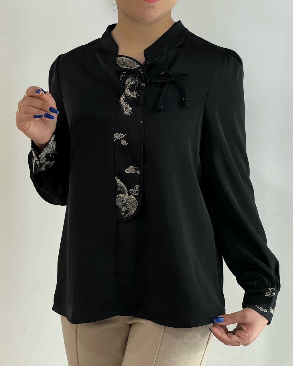 شومیز-مشکی-محرمی-کد-4999