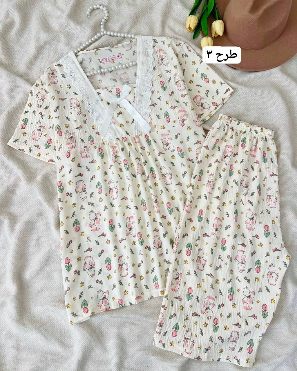 ست-تیشرت-و-شلوارک-موسلین-کد-5085